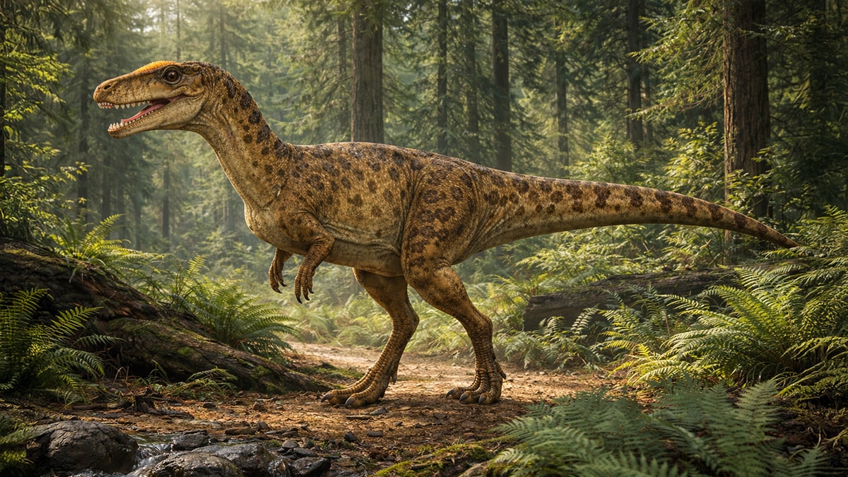 Gojirasaurus quayi in a prehistoric forest